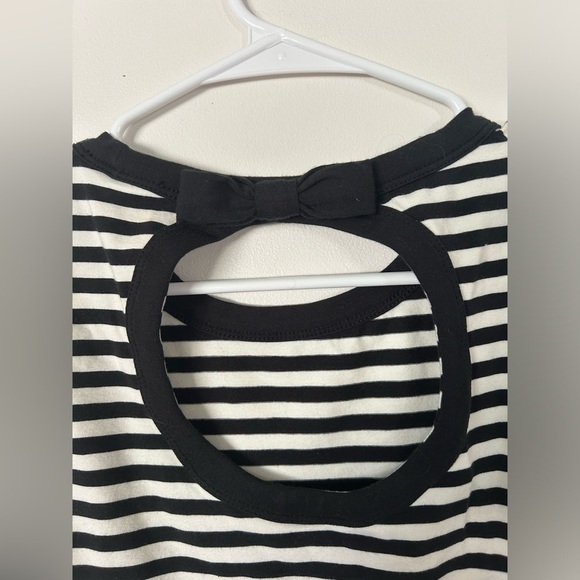 Kate Spade Black White Stripe Bow Keyhole Back Tank Top Size M - Picture 8 of 10